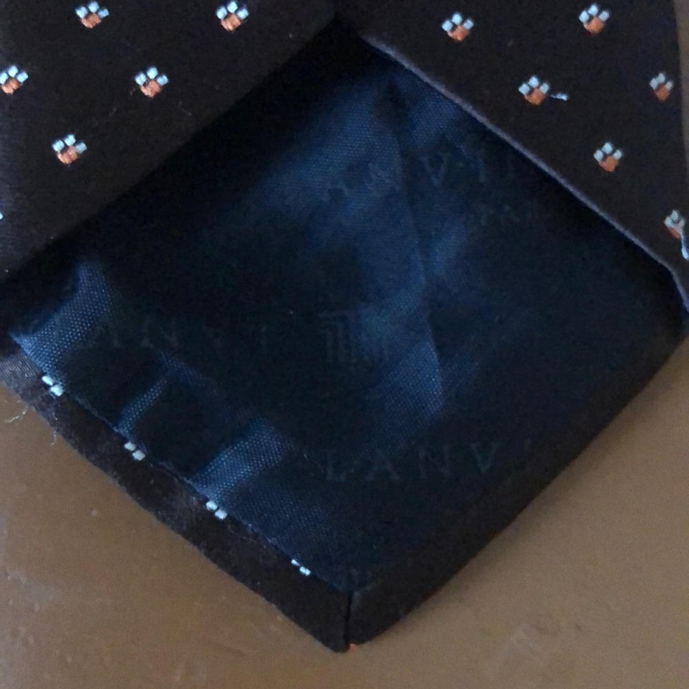 Lanvin New York • Paris Classic Brown Silk Tie - Picture 5 of 6